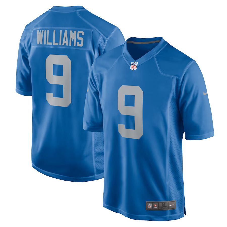 Men Detroit Lions 9 Jameson Williams Nike Blue Alternate Player Game NFL Jersey